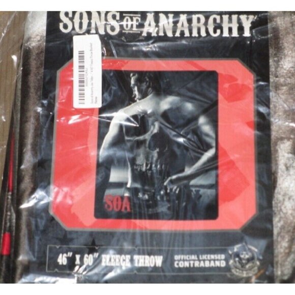 New Sons of Anarchy SOA Plush Fleece Gift Throw Blanket Jax Skull Back DVD Cover - Picture 2 of 3
